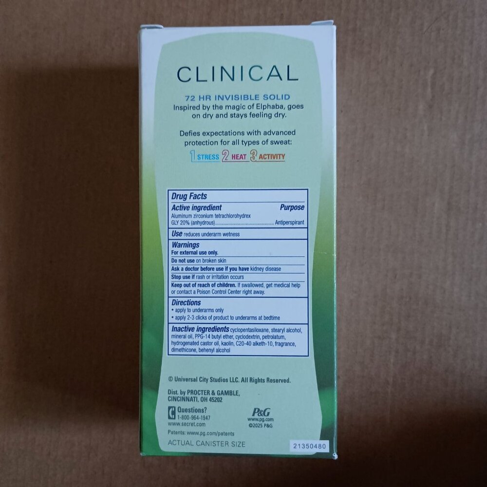 NWT Secret x Wicked for Good Clinical Strength invisible solid antiperspirant - Picture 2 of 3